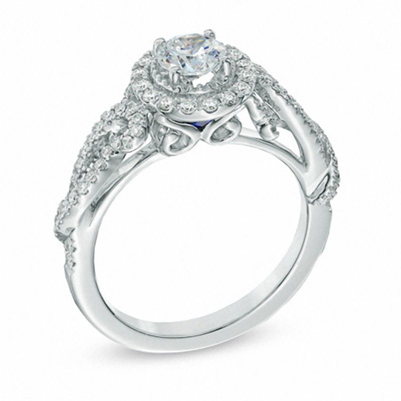 Vera Wang Love Collection 7/8 CT. T.W. Diamond Vintage-Style Engagement Ring in 14K White Gold