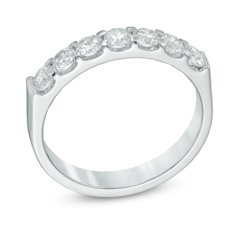 3/4 CT. T.W. Certified Diamond Seven Stone Anniversary Band in 14K White Gold (I/SI2)