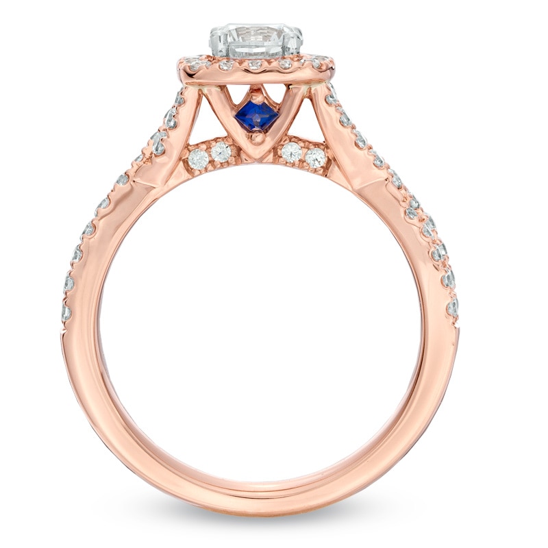 Vera Wang Love Collection 1 CT. T.W. Diamond Square Frame Engagement Ring in 14K Rose Gold