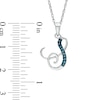 Thumbnail Image 2 of Enhanced Blue Diamond Accent "S" Initial Pendant in Sterling Silver
