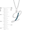 Thumbnail Image 2 of Enhanced Blue Diamond Accent "L" Initial Pendant in Sterling Silver