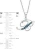Thumbnail Image 2 of Enhanced Blue Diamond Accent "B" Initial Pendant in Sterling Silver