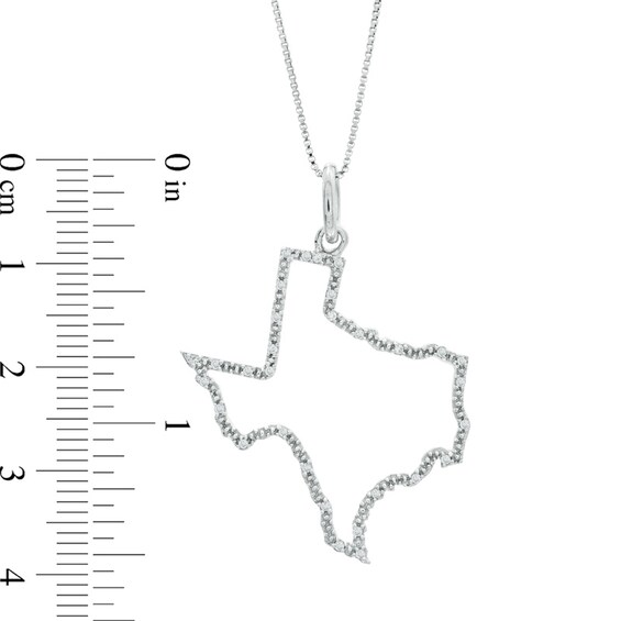 Diamond Accent State of Texas Outline Pendant in Sterling Silver