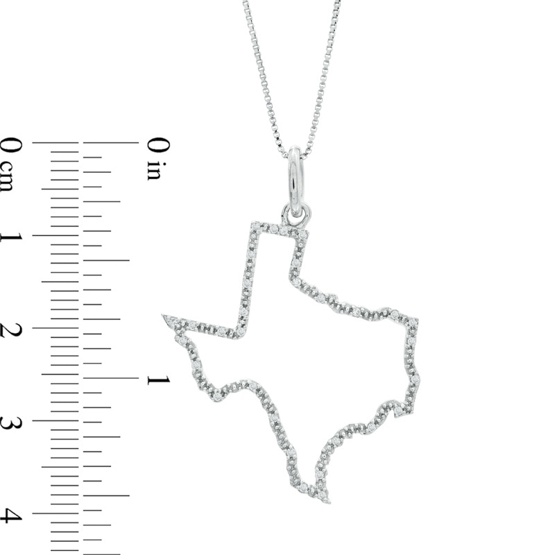 Main Image 2 of Diamond Accent State of Texas Outline Pendant in Sterling Silver