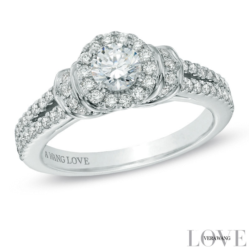 Main Image 1 of Vera Wang Love Collection 3/4 CT. T.W. Diamond Collar Engagement Ring in 14K White Gold