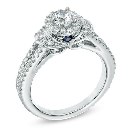 Vera Wang Love Collection 3/4 CT. T.w. Diamond Collar Engagement Ring in 14K White Gold