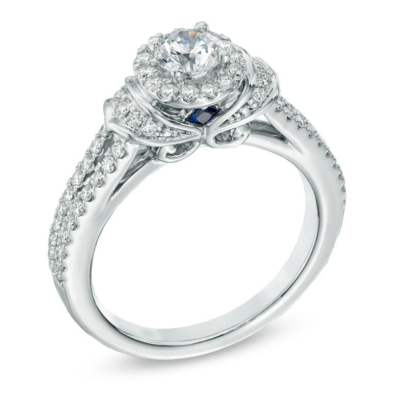 Main Image 2 of Vera Wang Love Collection 3/4 CT. T.W. Diamond Collar Engagement Ring in 14K White Gold