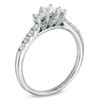 Thumbnail Image 2 of 1/2 CT. T.W. Princess-Cut Diamond Past Present Future® Ring in 14K White Gold
