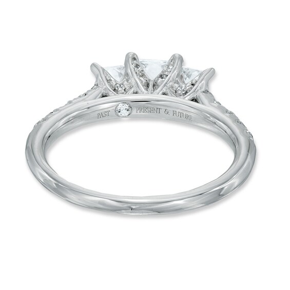 1 CT. T.w. Princess-Cut Diamond Past Present Future® Ring in 14K White Gold