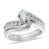 Thumbnail Image 0 of 1/2 CT. T.W. Marquise Diamond Bypass Bridal Set in 14K White Gold