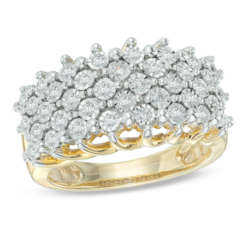 1/3 CT. T.W. Diamond Layered Anniversary Band in 10K Gold