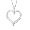 Thumbnail Image 0 of 1/4 CT. T.W. Journey Diamond Heart Pendant in 14K White Gold