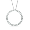 Thumbnail Image 0 of 1/2 CT. T.W. Diamond Lined Circle Pendant in 14K White Gold