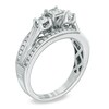 Thumbnail Image 2 of 1/2 CT. T.W. Princess-Cut Diamond Edge Three Stone Band in 10K White Gold