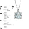 Thumbnail Image 1 of 7.0mm Cushion-Cut Lab-Created Blue Spinel and White Sapphire Frame Pendant in Sterling Silver