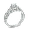 Thumbnail Image 2 of 1 CT. T.W. Diamond Twist Shank Bridal Set in 14K White Gold