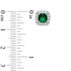Thumbnail Image 2 of 5.0mm Cushion-Cut Green Quartz Doublet and Lab-Created White Sapphire Frame Earrings in Sterling Silver