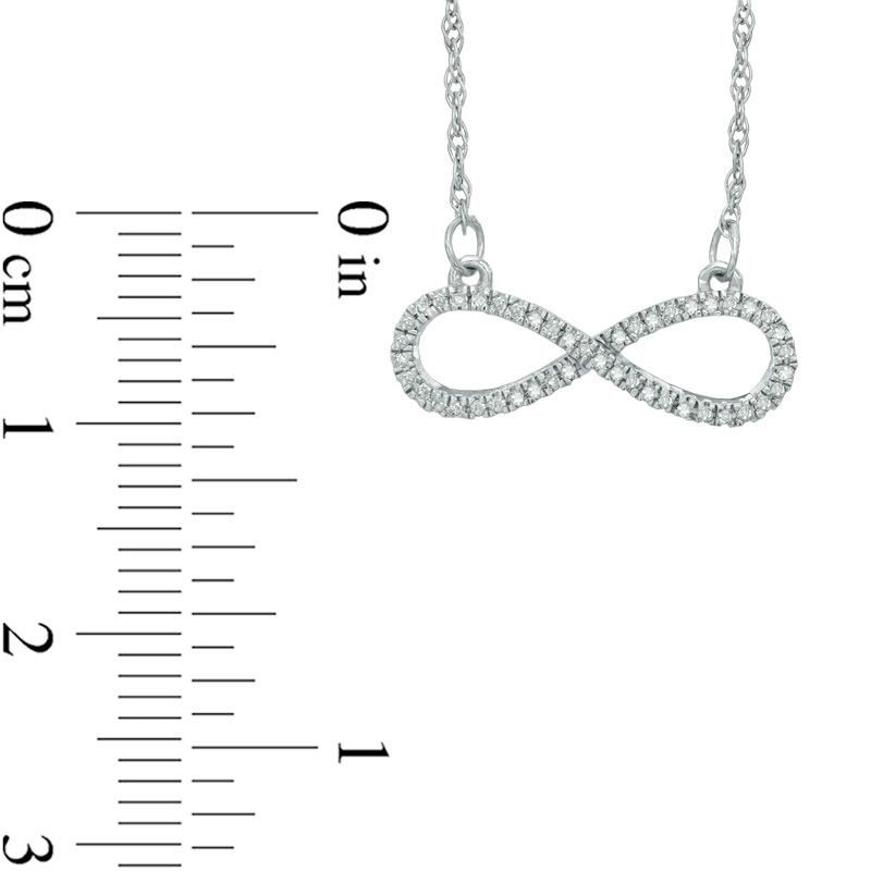 Main Image 2 of 1/10 CT. T.W. Diamond Sideways Infinity Necklace in Sterling Silver