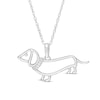 Thumbnail Image 1 of Diamond Accent Dachshund Pendant in Sterling Silver