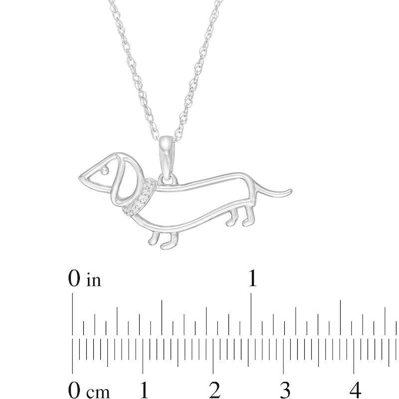 Main Image 3 of Diamond Accent Dachshund Pendant in Sterling Silver