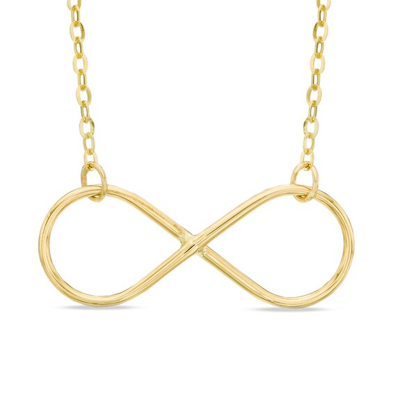 Sideways Infinity Necklace in 10K Gold