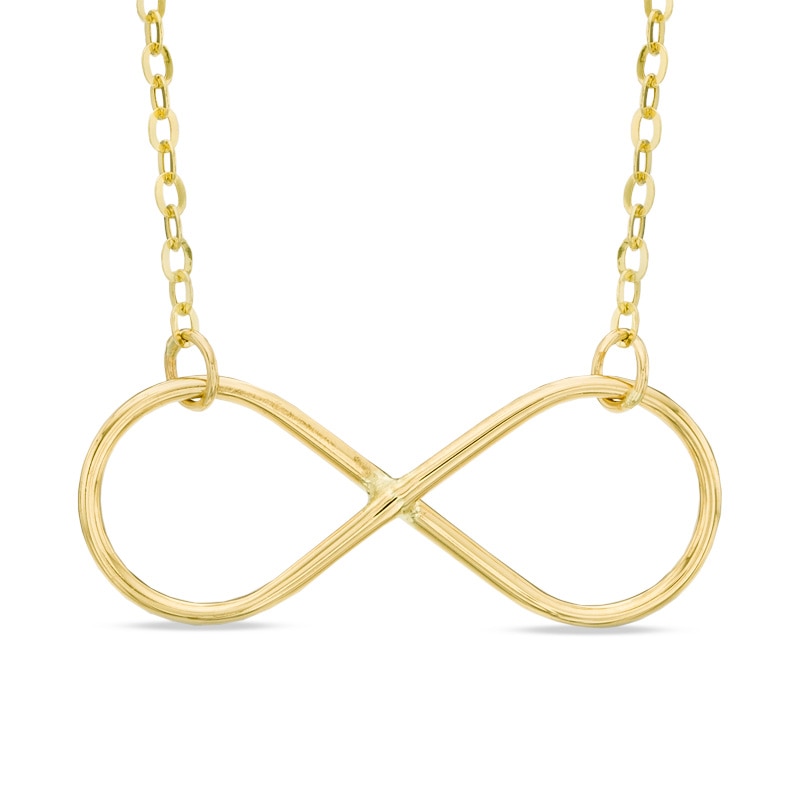 Sideways Infinity Necklace in 10K Gold