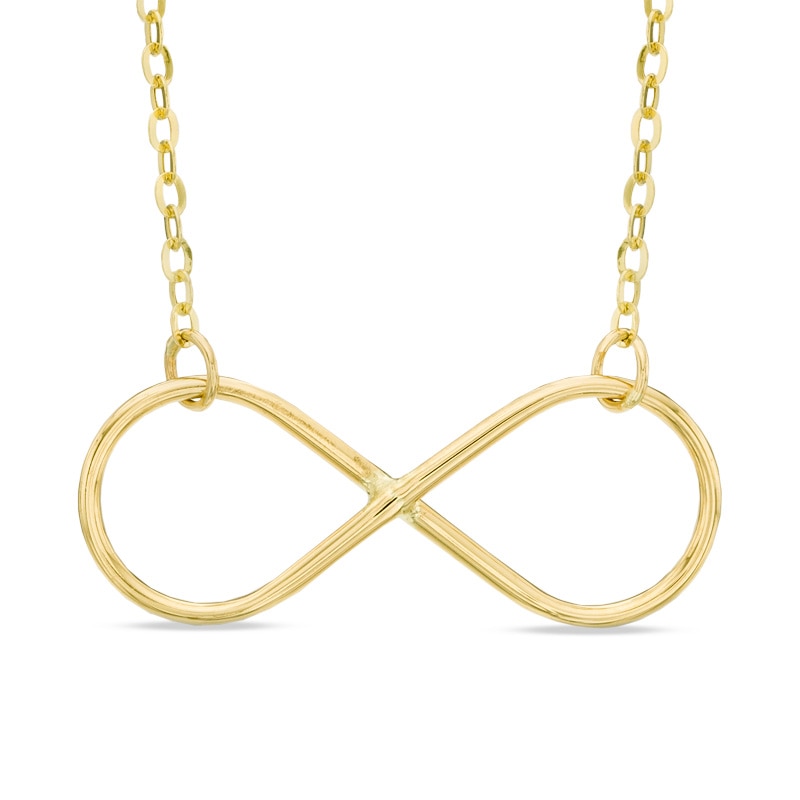 Main Image 1 of Sideways Infinity Necklace in 10K Gold