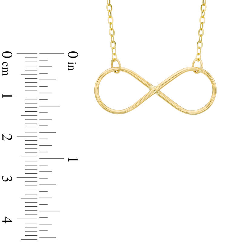 Sideways Infinity Necklace in 10K Gold