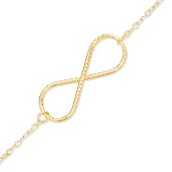 Sideways Infinity Bracelet in 10K Gold - 7.25"