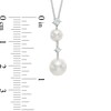 Thumbnail Image 2 of Blue Lagoon® by Mikimoto 5.0-7.0mm Akoya Cultured Pearl and Diamond Accent Stick Drop Pendant in 14K White Gold