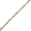 Thumbnail Image 1 of 1/4 CT. T.W. Diamond Three Stone Bar Bracelet in 10K Rose Gold