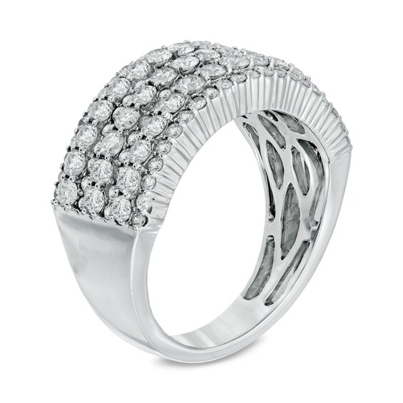 2 CT. T.w. Certified Diamond Multi-Row Anniversary Band in 14K White Gold (I/Si2)