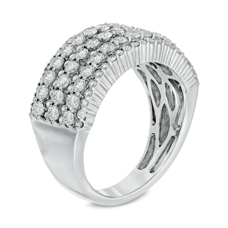 2 CT. T.W. Certified Diamond Multi-Row Anniversary Band in 14K White Gold (I/SI2)