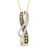 Thumbnail Image 0 of 1/3 CT. T.W. Champagne and White Diamond Flowing Ribbon Pendant in 10K Gold