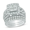 Thumbnail Image 0 of 4 CT. T.W. Quad Princess-Cut Diamond Frame Bridal Set in 14K White Gold