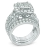 Thumbnail Image 1 of 4 CT. T.W. Quad Princess-Cut Diamond Frame Bridal Set in 14K White Gold