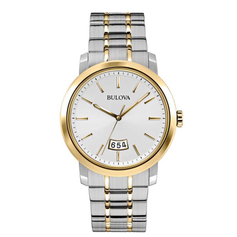 Men's Bulova Two-Tone Watch with Silver-Tone Dial (Model