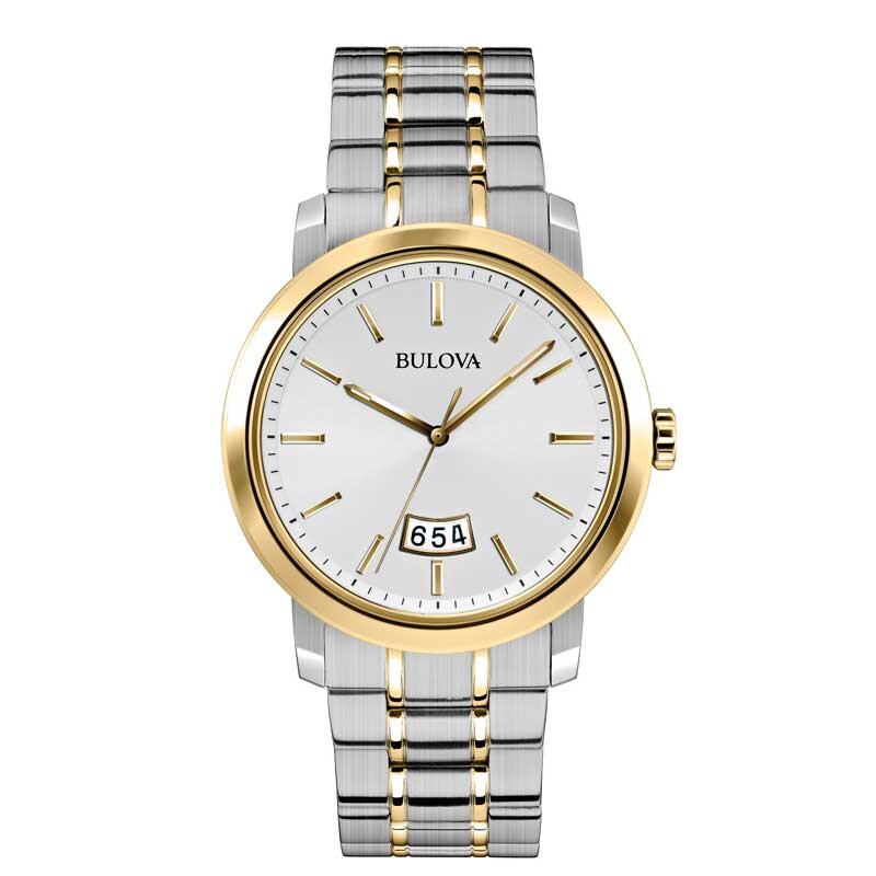 Main Image 1 of Men's Bulova Two-Tone Watch with Silver-Tone Dial (Model: 98B214)