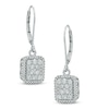 Thumbnail Image 1 of 3/4 CT. T.W. Diamond Rectangular Cluster Frame Drop Earrings in 10K White Gold