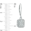 Thumbnail Image 2 of 3/4 CT. T.W. Diamond Rectangular Cluster Frame Drop Earrings in 10K White Gold