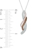 Thumbnail Image 2 of 1/3 CT. T.W. Champagne and White Diamond Ribbon Pendant in 10K Two-Tone Gold