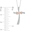 Thumbnail Image 2 of 1/10 CT. T.W. Diamond Infinity Cross Pendant in 10K Two-Tone Gold