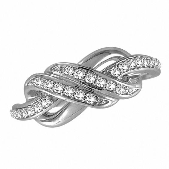 Zales 1 5 CT. T.w. Diamond Infinity Knot Ring in Sterling Silver