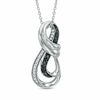 Thumbnail Image 1 of 1/10 CT. T.W. Enhanced Black and White Diamond Layered Infinity Pendant in Sterling Silver