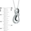 Thumbnail Image 2 of 1/10 CT. T.W. Enhanced Black and White Diamond Layered Infinity Pendant in Sterling Silver