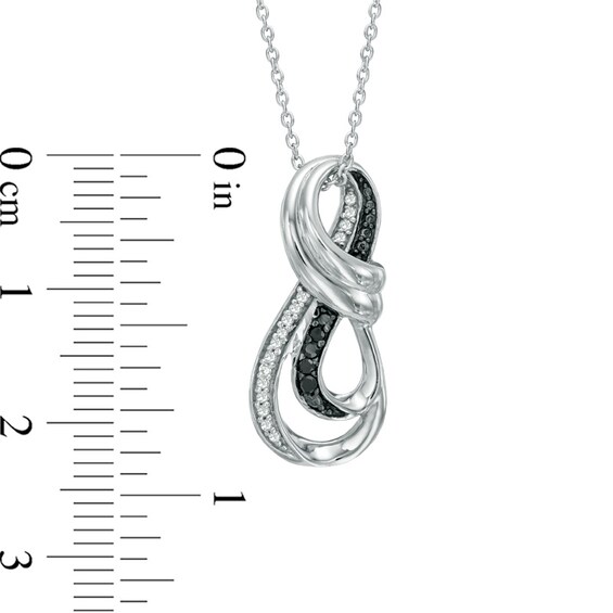 1/10 CT. T.w. Enhanced Black and White Diamond Layered Infinity Pendant in Sterling Silver