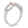 Thumbnail Image 1 of Diamond Accent Infinity with Heart Ring in Sterling Silver and 10K Rose Gold