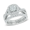 Thumbnail Image 1 of 1-3/4 CT. T.W. Diamond Frame Twist Bridal Set in 14K White Gold