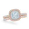 Thumbnail Image 1 of 1 CT. T.W. Diamond Double Frame Bridal Set in 14K Rose Gold