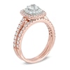 Thumbnail Image 1 of 1 CT. T.W. Diamond Double Frame Bridal Set in 14K Rose Gold